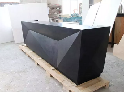 Барная стойка из черного матового искусственного камня для кухни